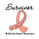 Uterine Cancer Survivor Gemstone Ribbon t-shirts