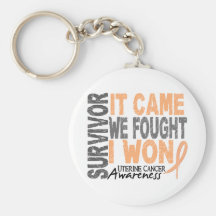 Uterine Cancer Survivor It Came We Fought I Won Keychain