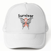 Uterine Cancer Survivor Tribal Butterfly Mesh Hats