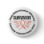 Uterine Cancer Survivor Tribal Ribbon buttons