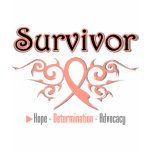 Uterine Cancer Survivor Tribal Ribbon t-shirts