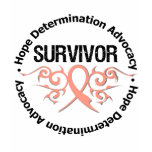 Uterine Cancer Survivor Tribal Ribbon t-shirts