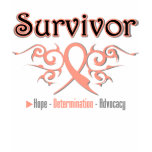 Uterine Cancer Survivor Tribal Ribbon t-shirts
