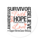 Uterine Cancer Survivors Motto stickers