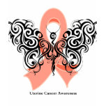 Uterine Cancer Tribal Butterfly Ribbon t-shirts