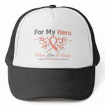Uterine Cancer Tribal Ribbon Hero hats