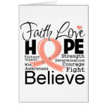 Uterine Cancer Typographic Faith Love Hope cards