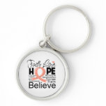 Uterine Cancer Typographic Faith Love Hope keychains