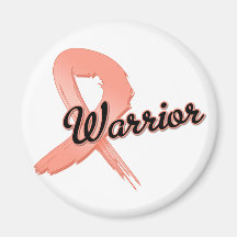 Uterine Cancer Warrior Grunge Ribbon Refrigerator Magnets