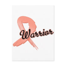 Uterine Cancer Warrior Grunge Ribbon Post Cards