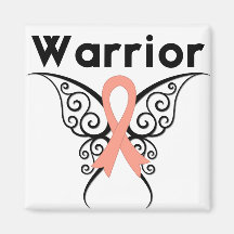 Uterine Cancer Warrior Tribal Butterfly Refrigerator Magnets