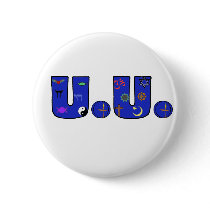 UU Blue Religious Symbols Bag Pinback Buttons