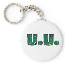 UU Green Religious Symbols Keychains