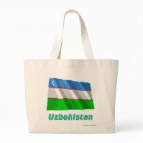 Uzbekistan Waving Flag with Name Bag