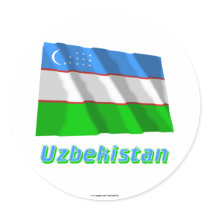 Uzbekistan Waving Flag with Name