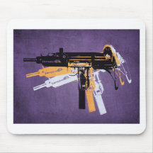 Uzi Sub Machine Gun on Purple Mouse Mat