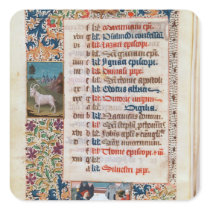 V.25-3 Fol.12v The Month of December Square Sticker