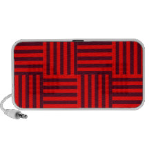 V and H Broad Stripes - Red and Dark Scarlet Mini Speakers