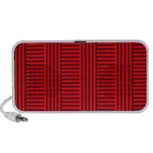 V and H Simple Stripes - Red and Dark Scarlet Travel Speaker
