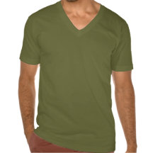 V-cou olive d'étiquette d'E&H T-shirts
