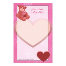 V-Day Teddy Bear Stationery