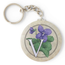 V for Violets Flower Monogram