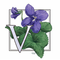 V for Violets Flower Monogram
