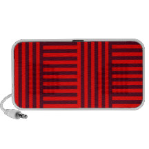 V&H Simple Broad Stripes - Red and Dark Scarlet Travel Speakers