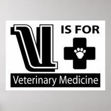 V Is For Veterinary Medicine Poster