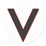 v is for victory round stickers