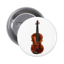 V is for Violin Pinback Button