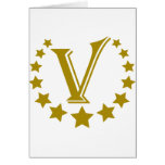 V-Letter-Stars-Crown- Greeting Cards