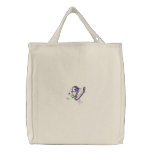 V monogram floral butterfly embroidered tote bag embroidered bags