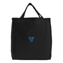 "V" Small Athletic Letter Canvas Bag