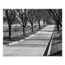 VA Grounds Cemetery in Black and White Photographic Print