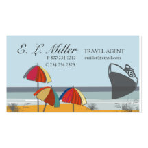 Vacances d'agent de voyage modèles de cartes de visite