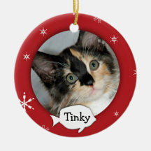 Vacances personnalisées de photo de chat/animal fa décorations de noël