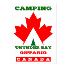 Vacation Camp Postcard Canada Maple Leaf Tent PC