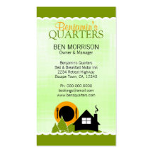 Vacation Retreat Bed and Breakfast Business Cards