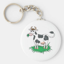 vache de pâturage heureuse porte-clés