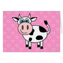 Vache heureuse - personnalisable ! cartes de vœux