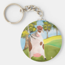 VACHE JOUANTE AU GOLF PORTE-CLÉ