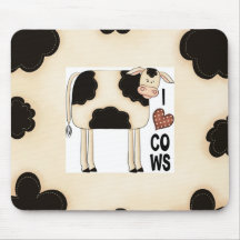 Vache Mousepad à amusement de pays occidental Tapis De Souris