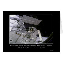 Vagues de Newman d'astronaute de la NASA de retour Cartes De Vœux