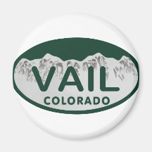 Vail license oval refrigerator magnet