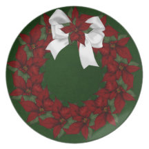 Vaisselle de vacances de poinsettia assiette pour soirée