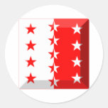 Valais Flag Gem Round Sticker