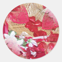 valentine basket collage stickers