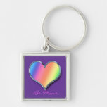 Valentine Be Mine Rainbow Heart Keychain