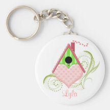 Valentine Birdhouse Keychain